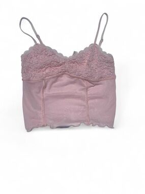 Pink Lace Bralette Tank Top